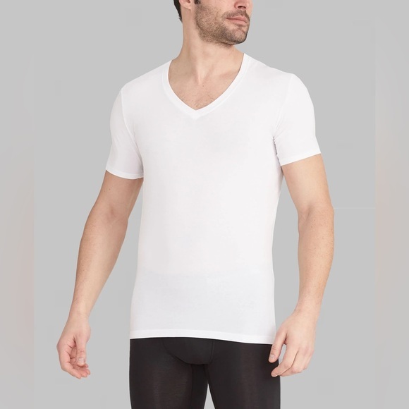 NWOT White Tommy John V Neck Cool Cotton Undershirt, L, MSRP $40 - Picture 1 of 9